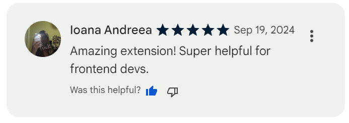 Positive Review For UI Replicator from a Developer on Chrome Web Store