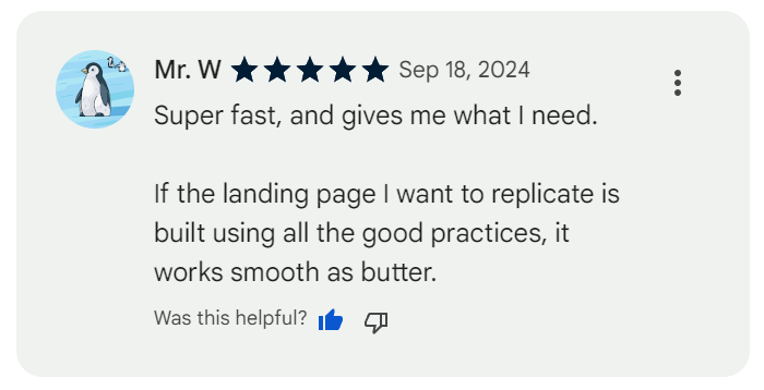 Positive Review For UI Replicator from a Developer on Chrome Web Store